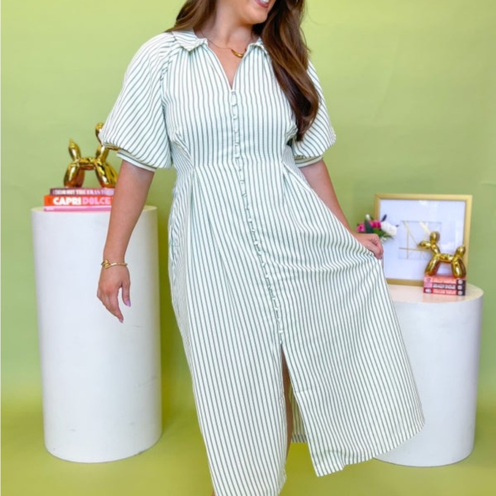 Striped Green Dress